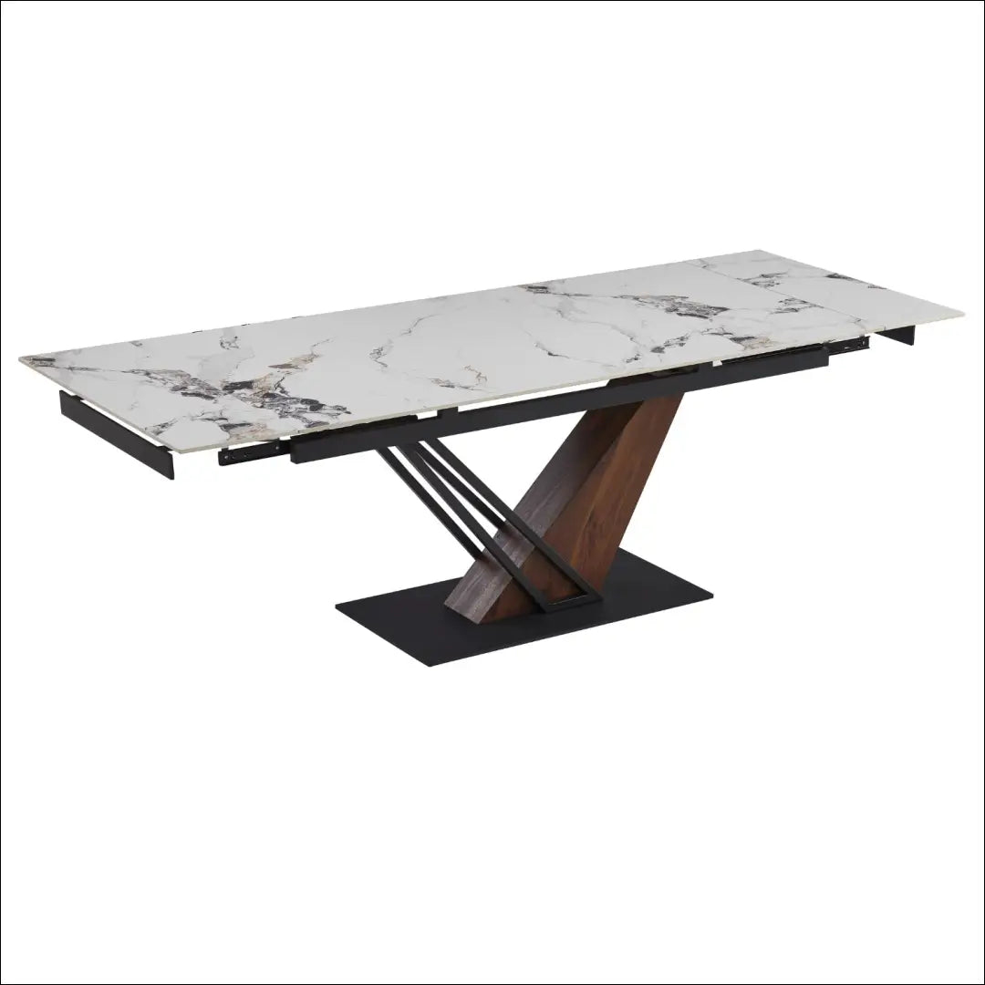 Prailginamas stalas su keraminiu stalviršiu baltos spalvos / riešuto 180-240 cm TE721 - €435 Save 15%