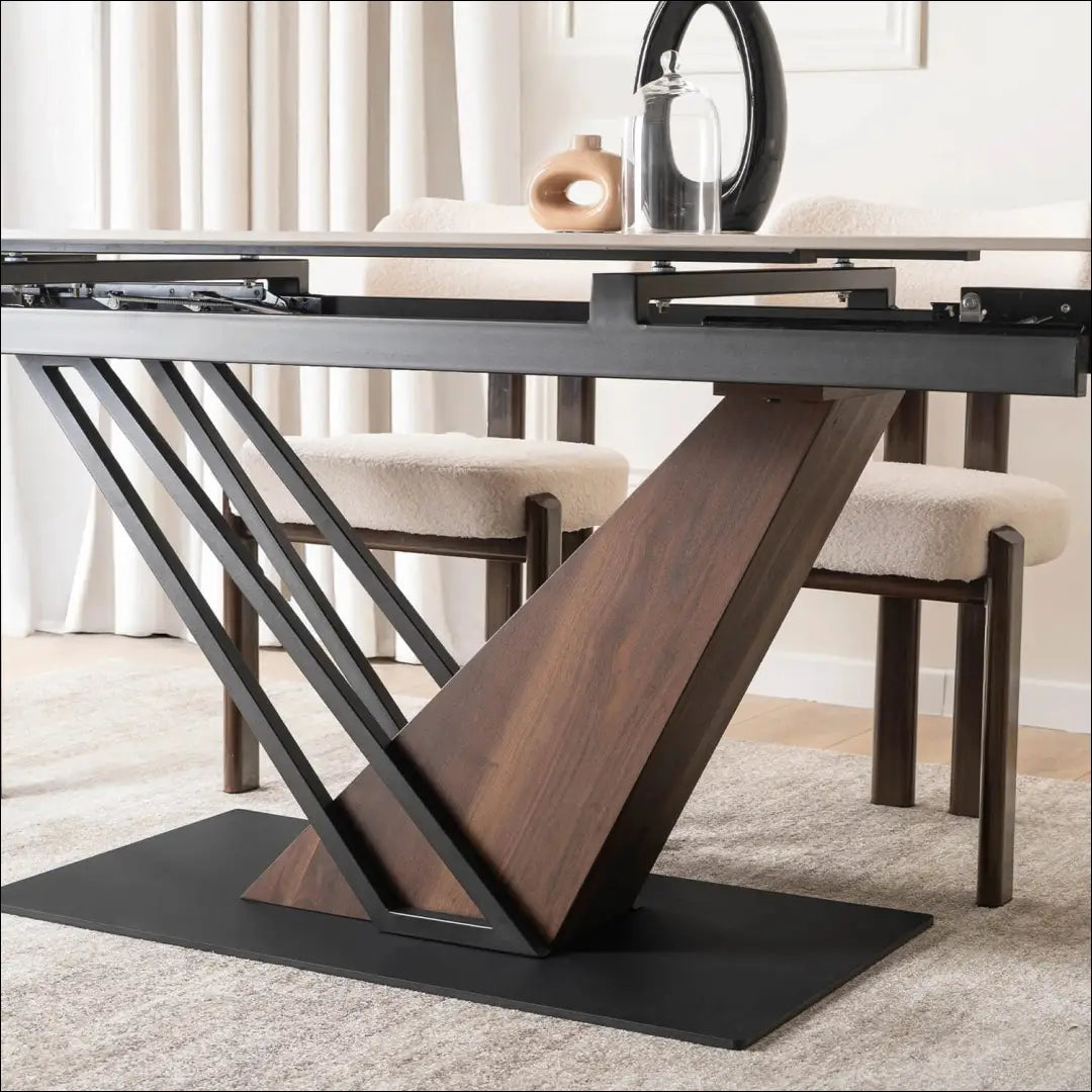 Prailginamas stalas su keraminiu stalviršiu baltos spalvos / riešuto 180-240 cm TE721 - €435 Save 15%