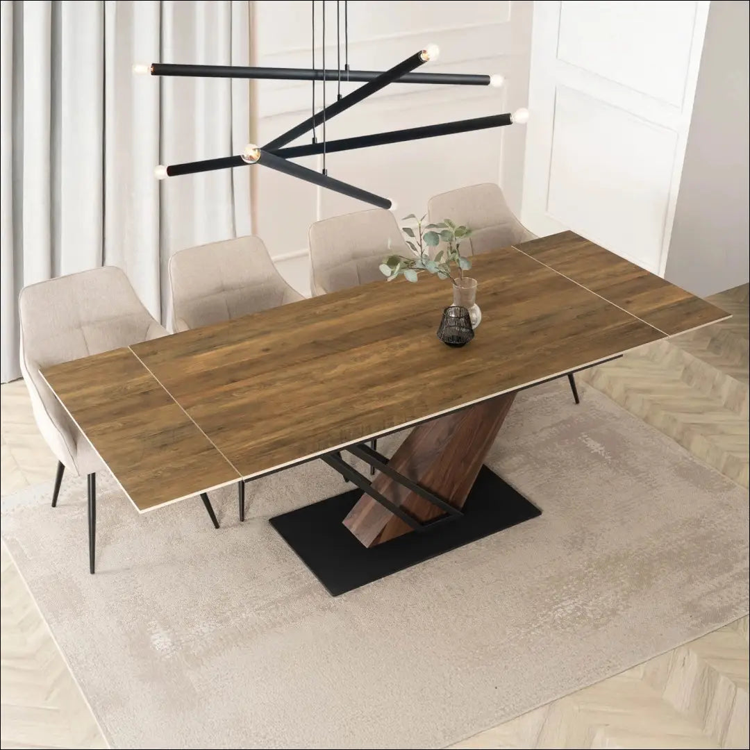 Prailginamas stalas su keraminiu stalviršiu juodos spalvos 160-220 cm TE719 - €592 Save 15% __label:Pristatymas 5-14