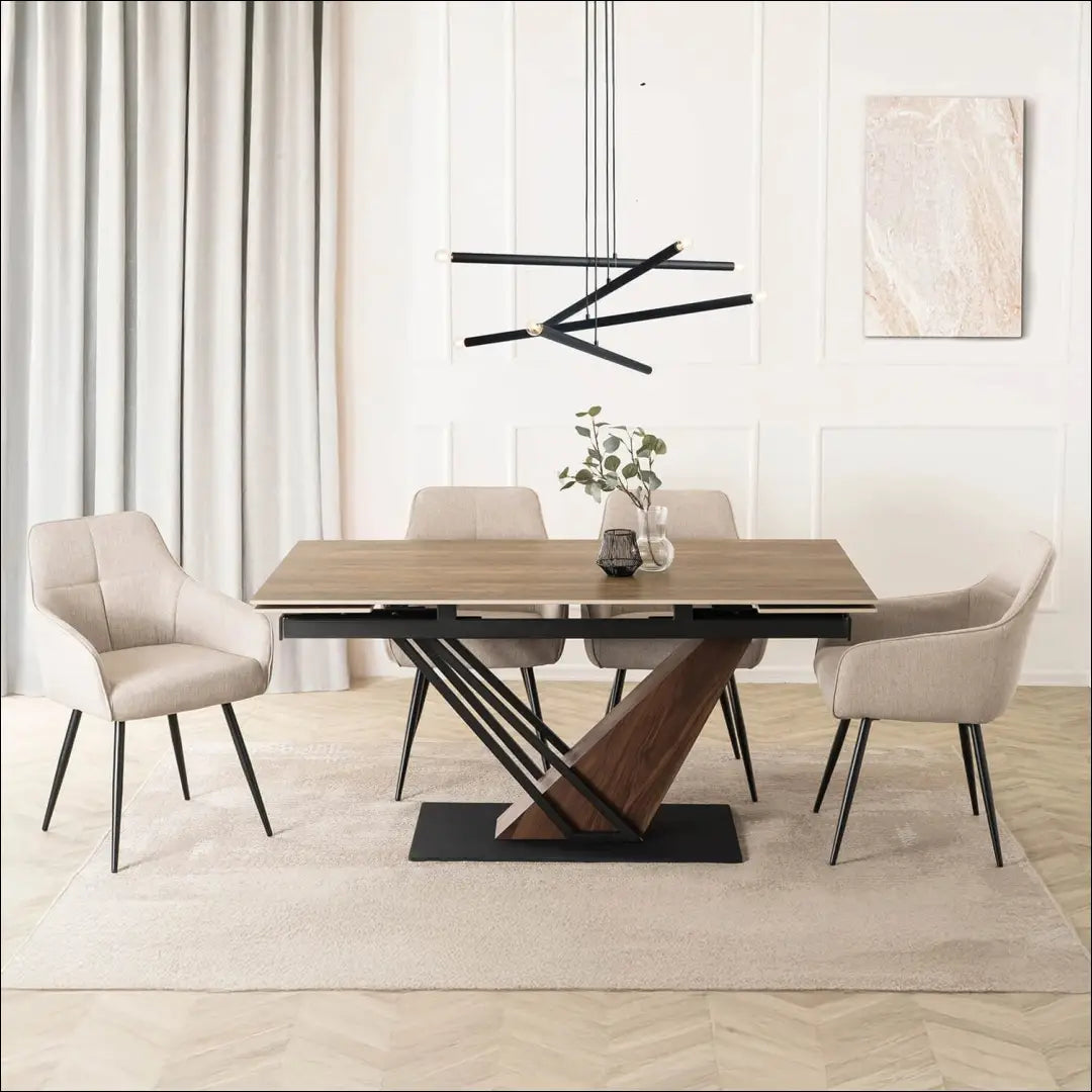 Prailginamas stalas su keraminiu stalviršiu juodos spalvos 160-220 cm TE719 - €592 Save 15% __label:Pristatymas 5-14