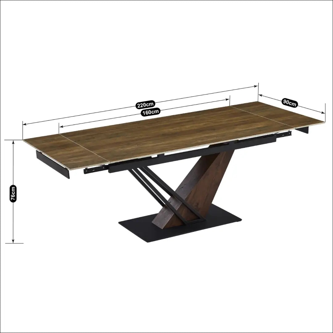 Prailginamas stalas su keraminiu stalviršiu juodos spalvos 160-220 cm TE719 - €592 Save 15% __label:Pristatymas 5-14
