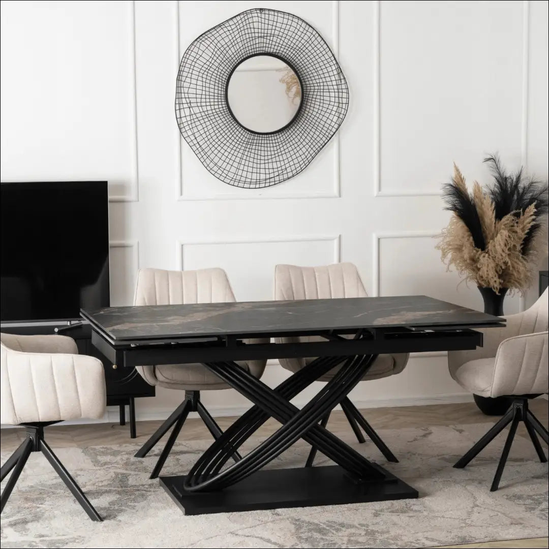 Prailginamas stalas su keraminiu stalviršiu juodos spalvos 160-240 cm TE799 - €668 Save 15% __label:Pristatymas 5-14