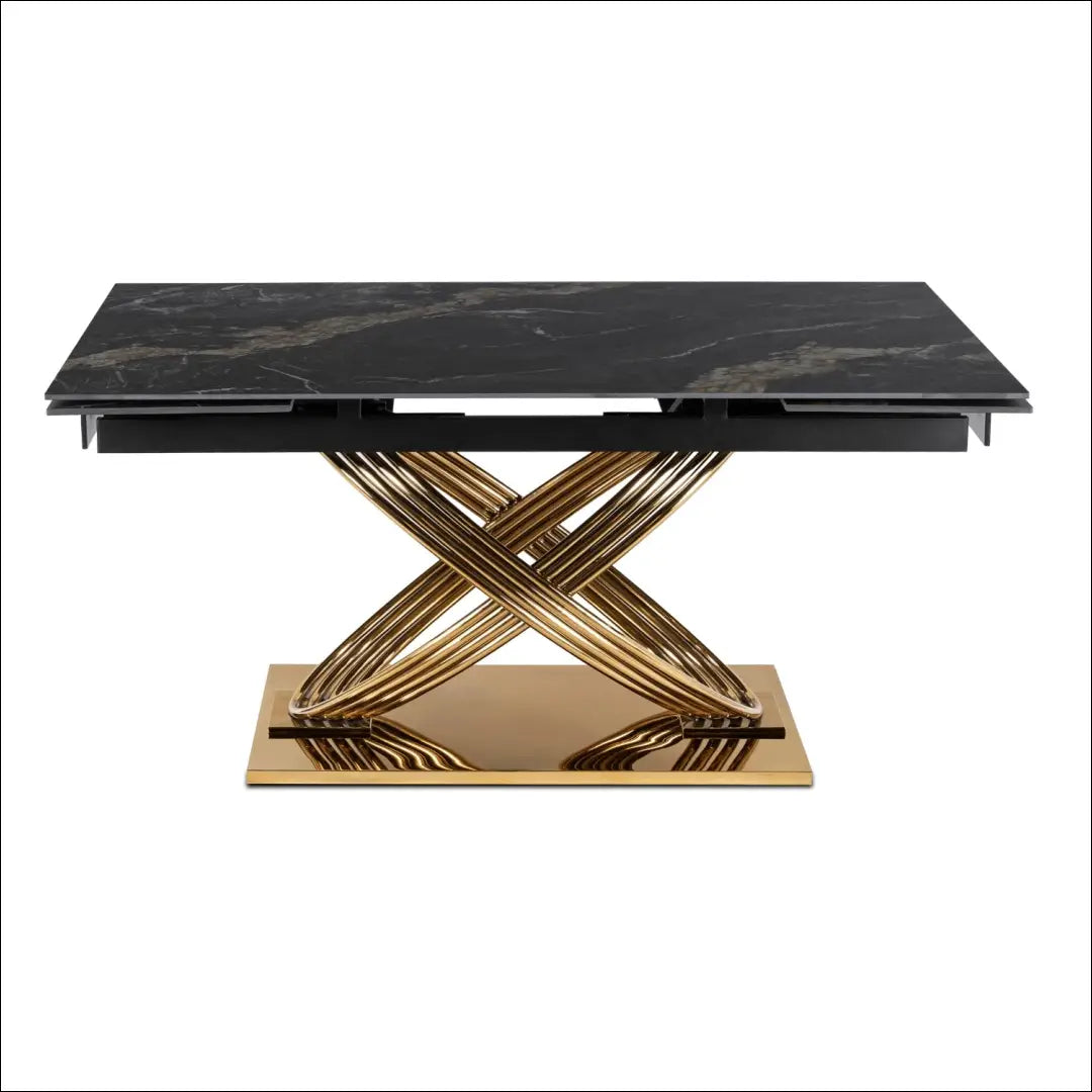 Prailginamas stalas su keraminiu stalviršiu juodos spalvos / auksinės 160-240 cm TE824 - €729 Save 15%