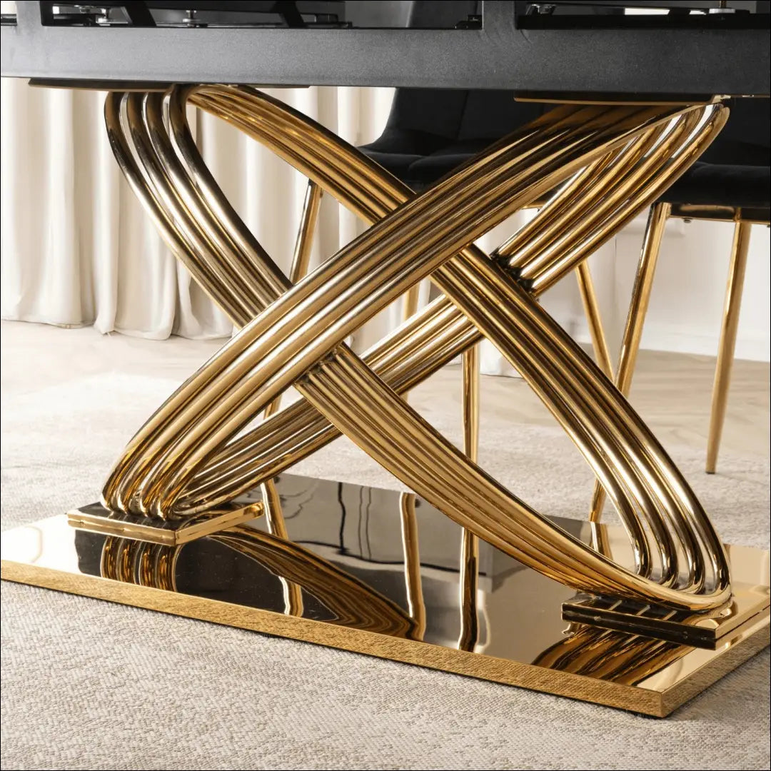 Prailginamas stalas su keraminiu stalviršiu juodos spalvos / auksinės 160-240 cm TE824 - €729 Save 15%