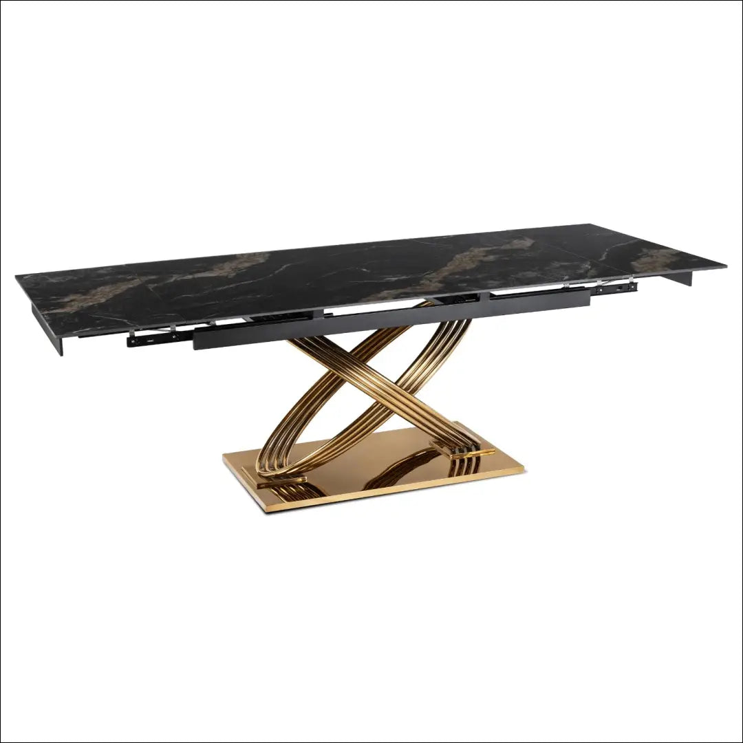 Prailginamas stalas su keraminiu stalviršiu juodos spalvos / auksinės 160-240 cm TE824 - €729 Save 15%