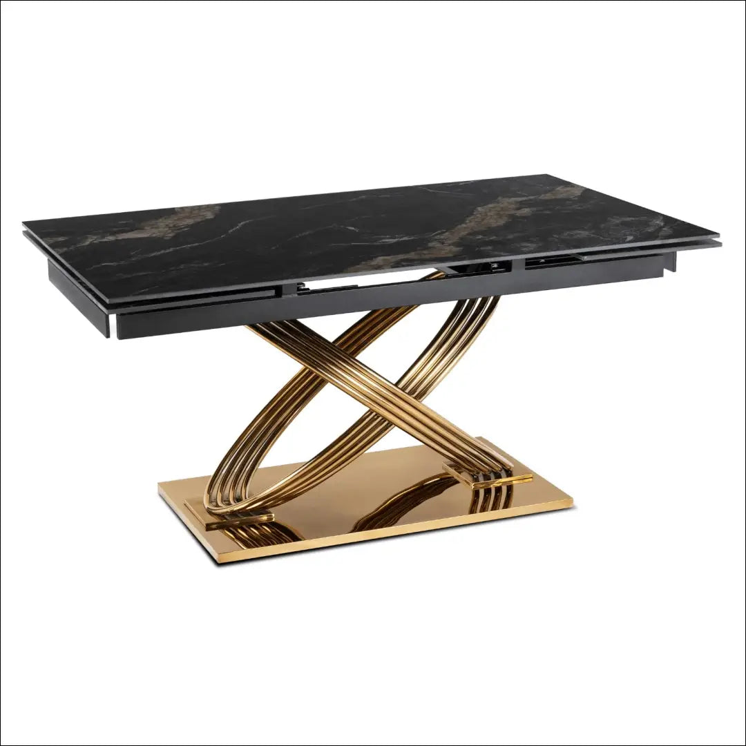 Prailginamas stalas su keraminiu stalviršiu juodos spalvos / auksinės 160-240 cm TE824 - €729 Save 15%