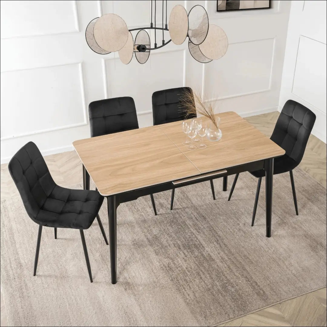 Prailginamas stalas su keraminiu stalviršiu juodos spalvos / ąžuolo 138-178 cm TE1012 - €294 Save 15%