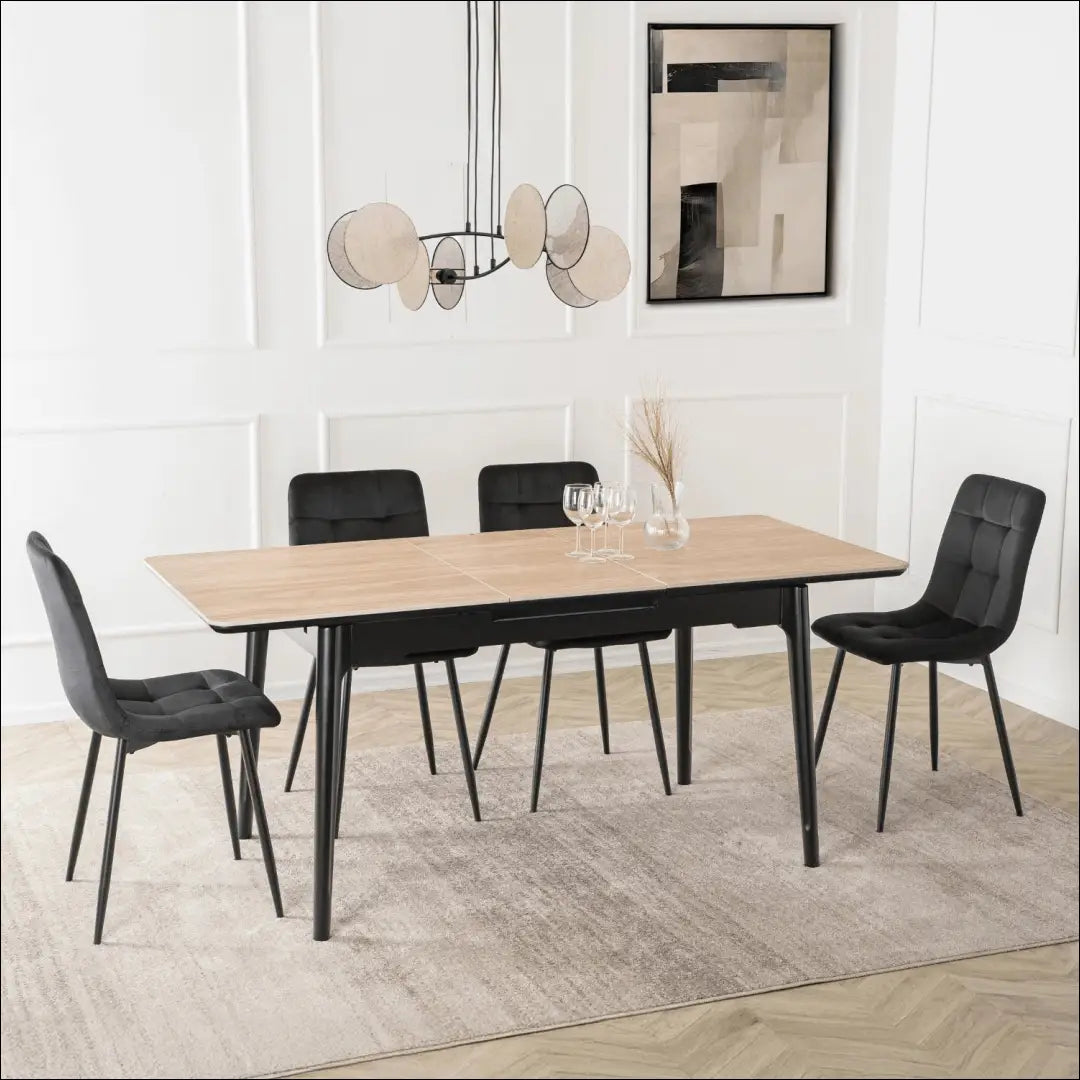 Prailginamas stalas su keraminiu stalviršiu juodos spalvos / ąžuolo 138-178 cm TE1012 - €294 Save 15%