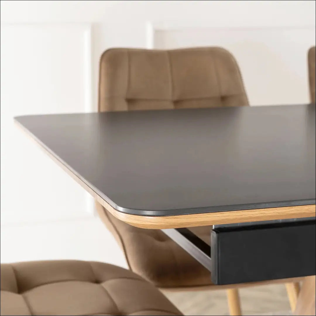 Prailginamas stalas su keraminiu stalviršiu juodos spalvos / ąžuolo 160-200 cm TE871 - €592 Save 15%