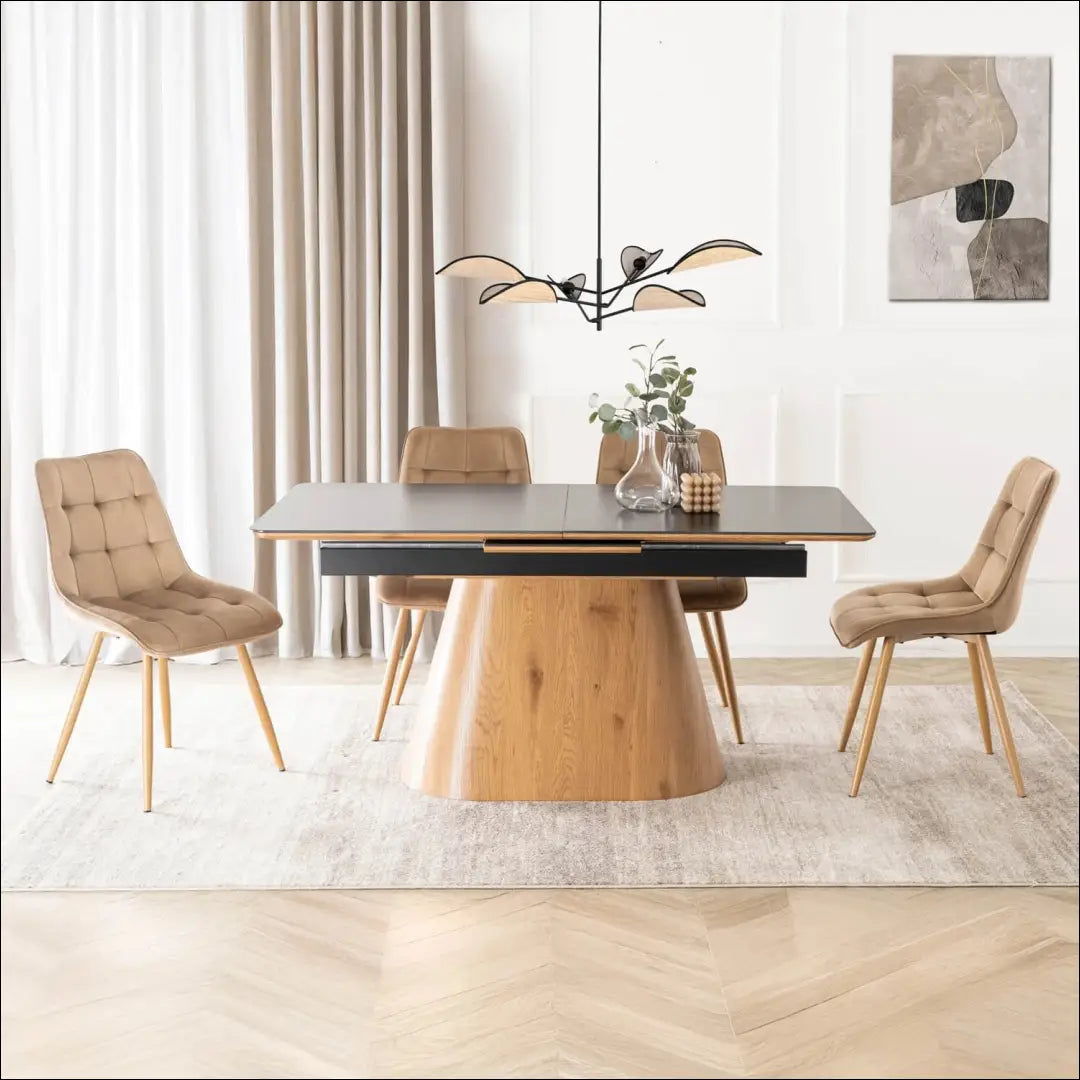 Prailginamas stalas su keraminiu stalviršiu juodos spalvos / ąžuolo 160-200 cm TE871 - €592 Save 15%