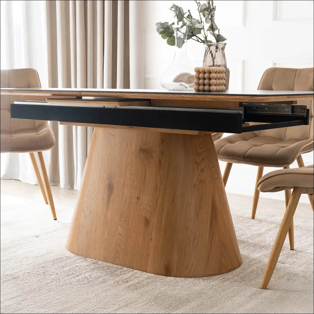 Prailginamas stalas su keraminiu stalviršiu juodos spalvos / ąžuolo 160-200 cm TE871 - €592 Save 15%