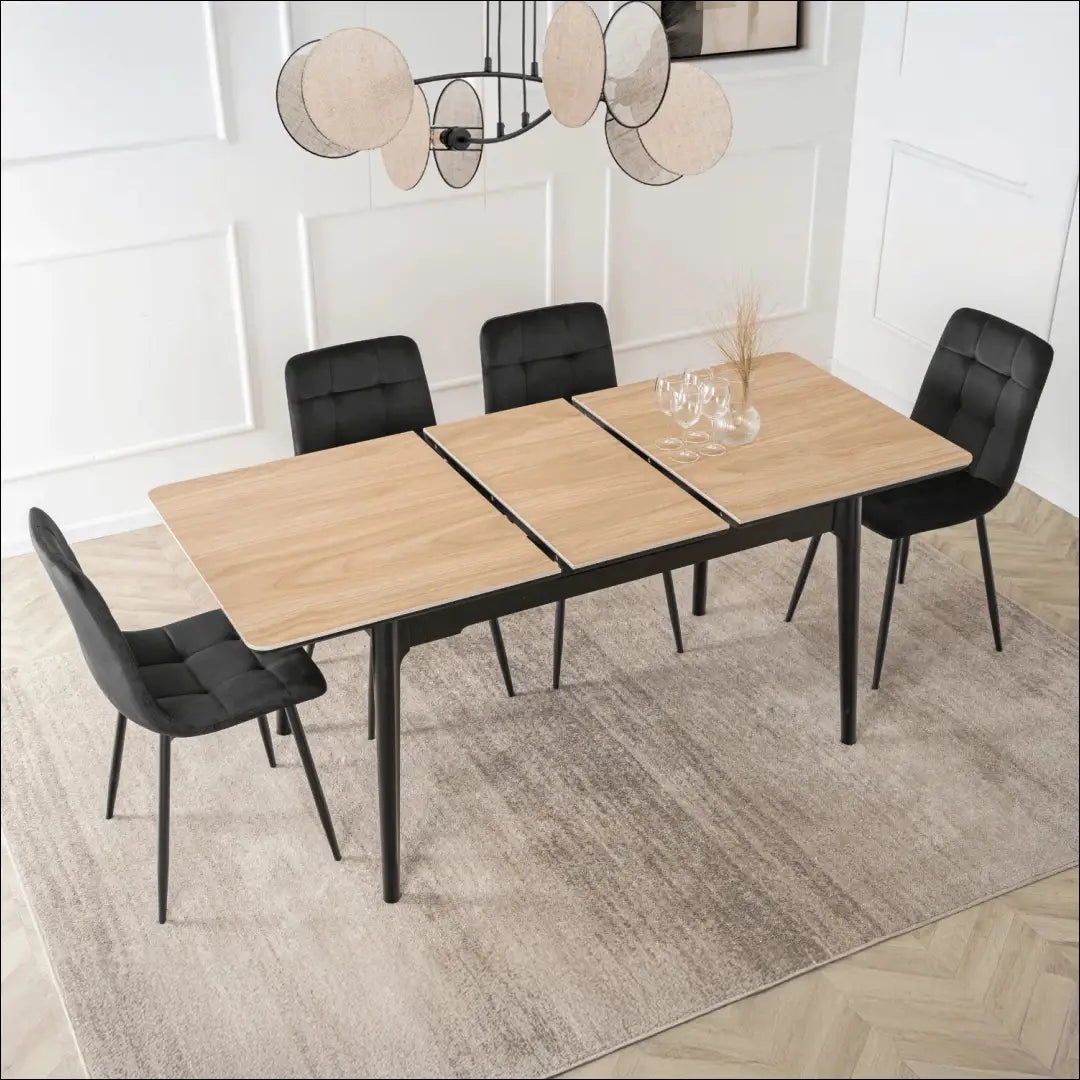 Prailginamas stalas su keraminiu stalviršiu juodos spalvos / ąžuolo 138-178 cm TE1012 - €294 Save 15%