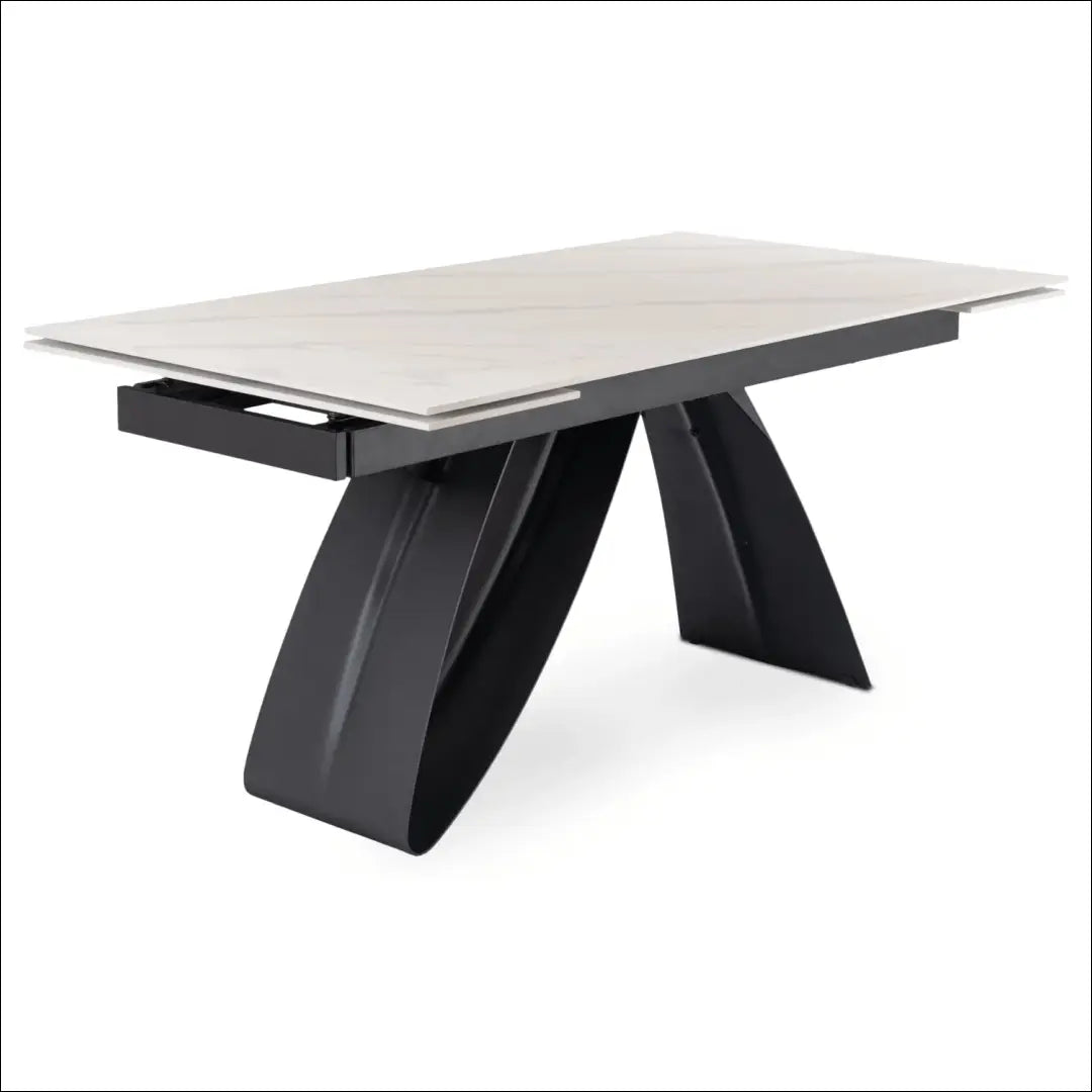 Prailginamas stalas su keraminiu stalviršiu juodos spalvos / baltos 160-220 cm TE1056 - €446 Save 15%