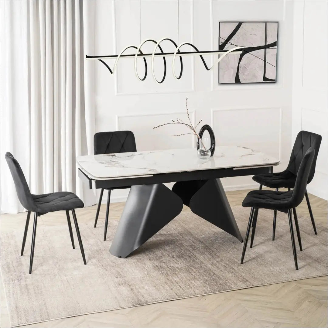 Prailginamas stalas su keraminiu stalviršiu juodos spalvos / baltos 160-240 cm TE983 - €525 Save 15%
