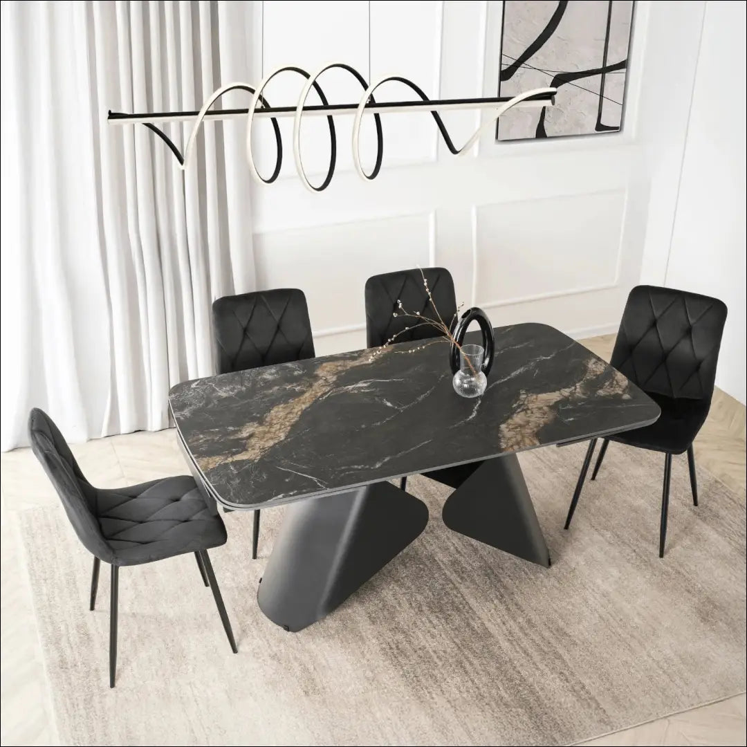 Prailginamas stalas su keraminiu stalviršiu juodos spalvos / marmuro 160-240 cm TE982 - €547 Save 15%