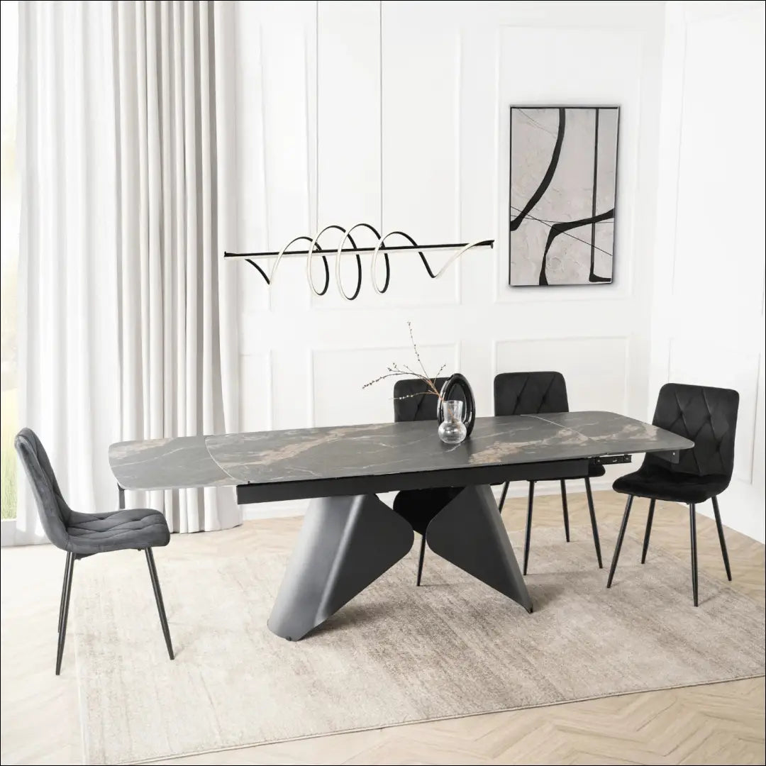 Prailginamas stalas su keraminiu stalviršiu juodos spalvos / marmuro 160-240 cm TE982 - €547 Save 15%