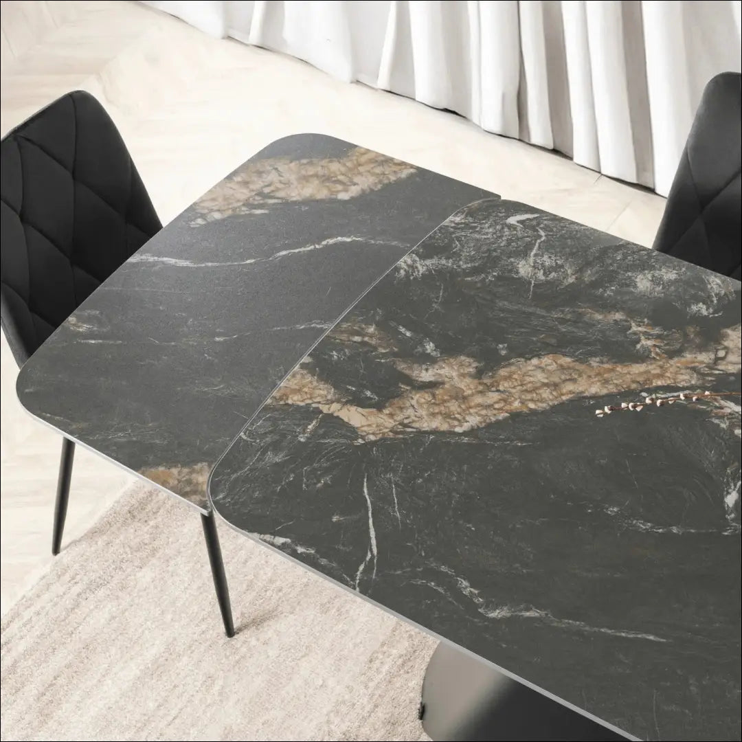 Prailginamas stalas su keraminiu stalviršiu juodos spalvos / marmuro 160-240 cm TE982 - €547 Save 15%