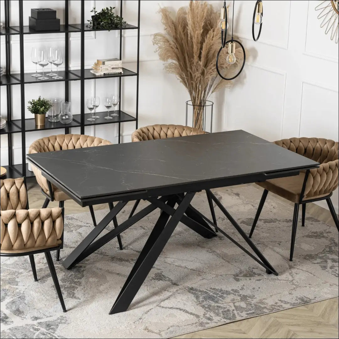 Prailginamas stalas su keraminiu stalviršiu juodos spalvos / marmuro 160-240 cm TE231 - €463 Save 15%