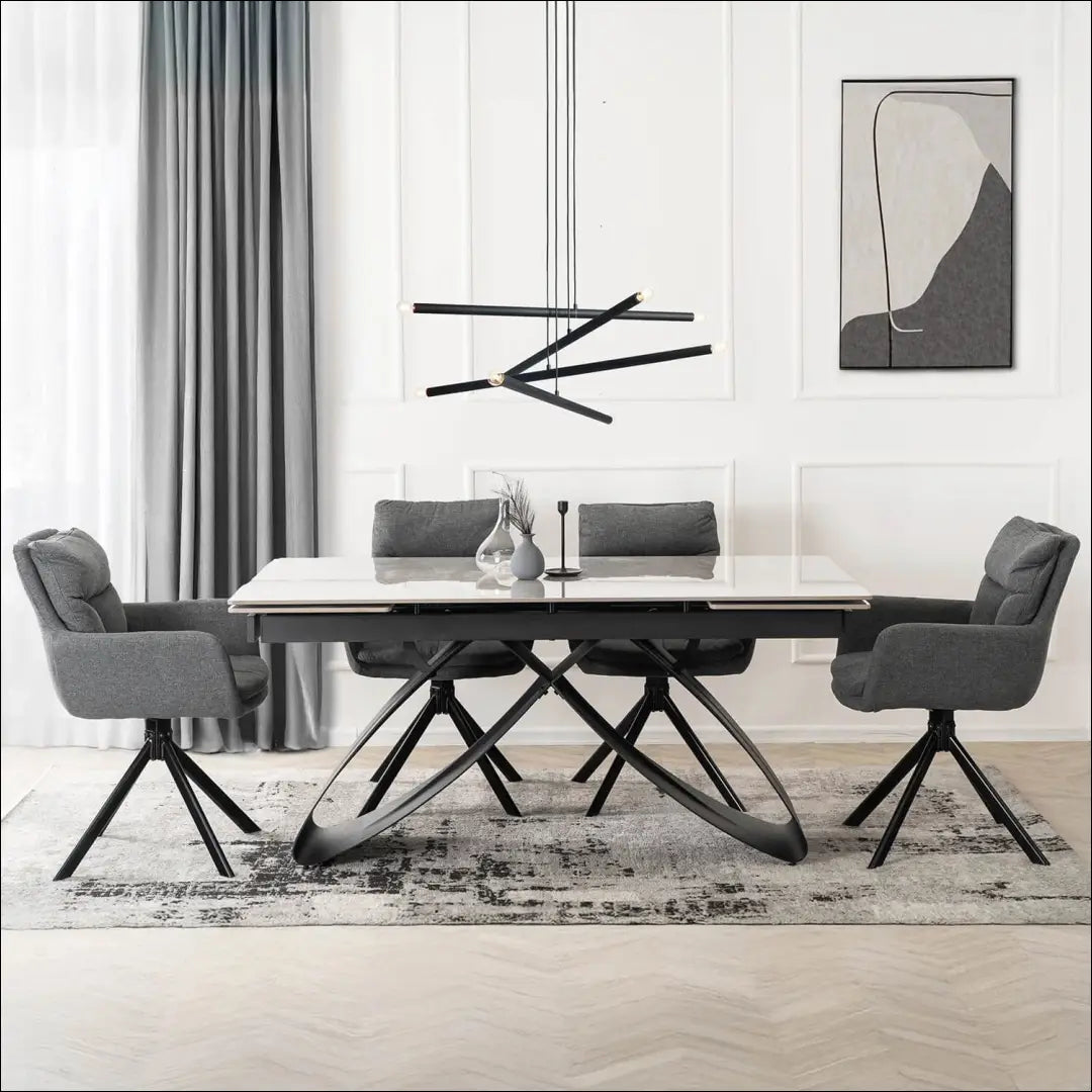Prailginamas stalas su keraminiu stalviršiu juodos spalvos / pilkos 160-240 cm TE723 - €687 Save 15%