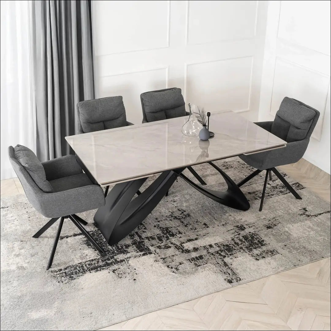 Prailginamas stalas su keraminiu stalviršiu juodos spalvos / pilkos 160-240 cm TE723 - €687 Save 15%