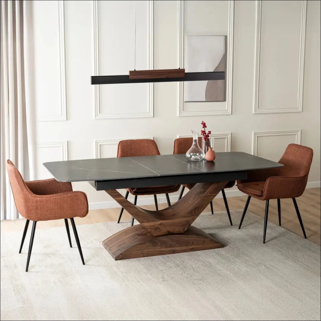 Prailginamas stalas su keraminiu stalviršiu juodos spalvos / riešuto 160-200 cm TE934 - €599 Save 20%