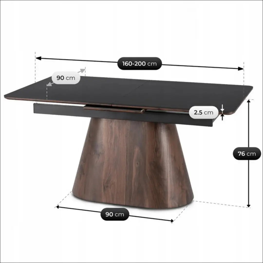 Prailginamas stalas su keraminiu stalviršiu juodos spalvos / riešuto 160-200 cm TE870 - €592 Save 15%