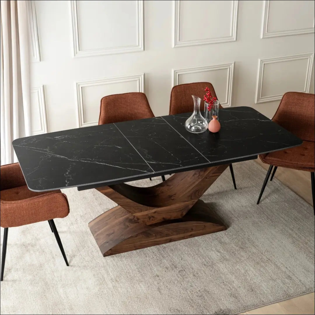 Prailginamas stalas su keraminiu stalviršiu juodos spalvos / riešuto 160-200 cm TE934 - €599 Save 20%