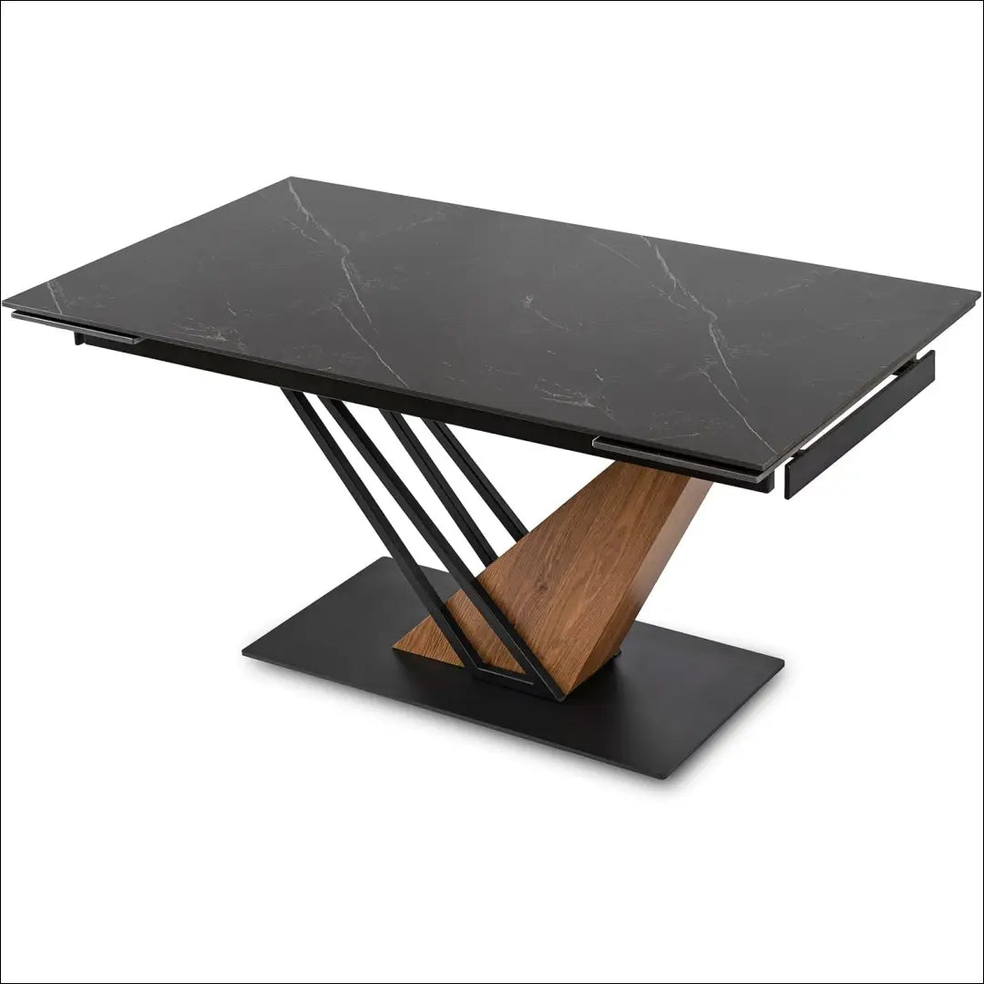 Prailginamas stalas su keraminiu stalviršiu juodos spalvos / riešuto 160-220 cm TE233 - €468 Save 15%