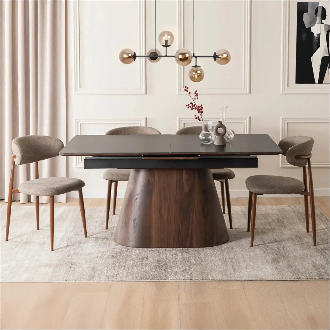 Prailginamas stalas su keraminiu stalviršiu juodos spalvos / riešuto 160-200 cm TE870 - €592 Save 15%