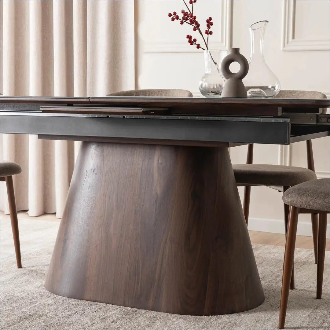 Prailginamas stalas su keraminiu stalviršiu juodos spalvos / riešuto 160-200 cm TE870 - €592 Save 15%