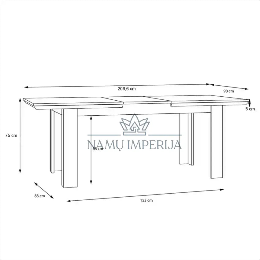 Prailginamas valgomojo stalas VI1026 - €145 Save 50% 100-200, __label:Pristatymas 1-2 d.d., color-balta, color-ruda,