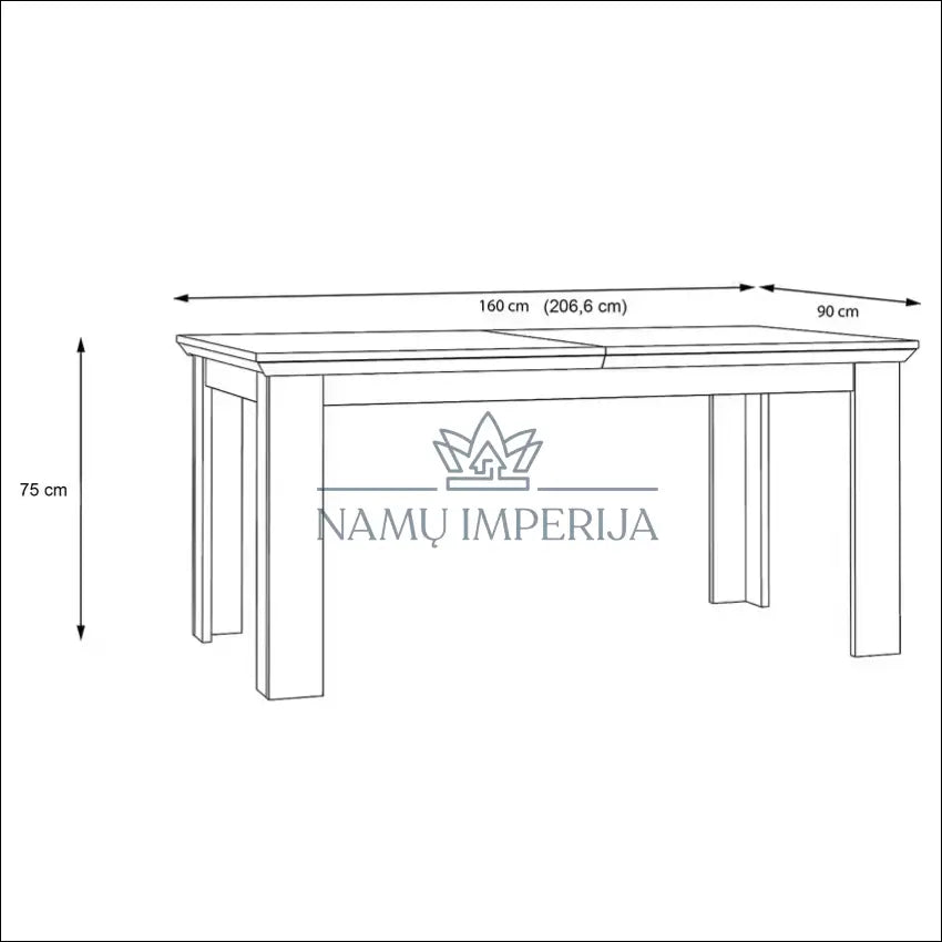 Prailginamas valgomojo stalas VI1026 - €145 Save 50% 100-200, __label:Pristatymas 1-2 d.d., color-balta, color-ruda,