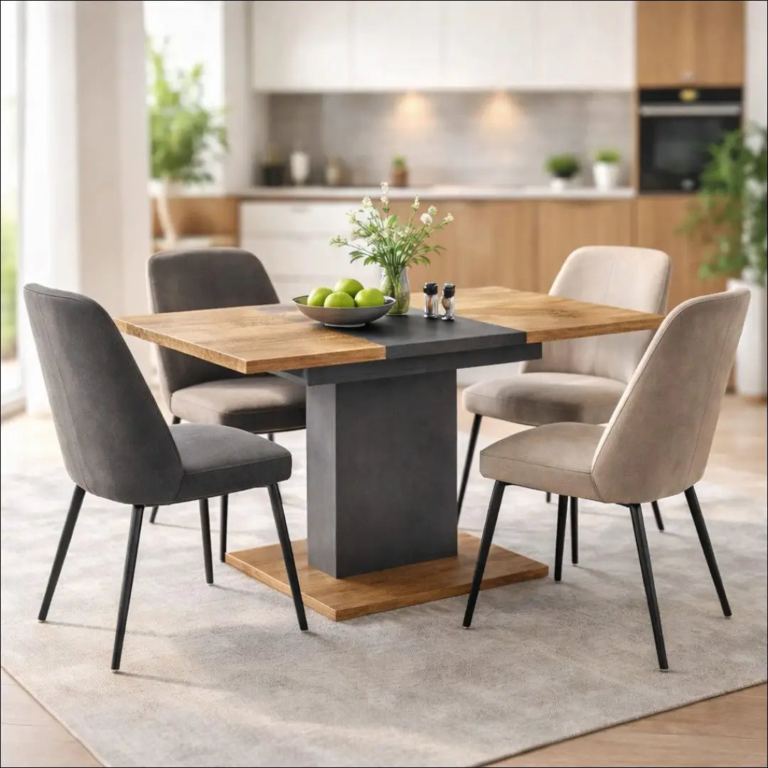 Prailginamas valgomojo stalas VI1488 - €99 Save 70% 50-100, __label:Pristatymas 1-2 d.d., color-pilka, color-ruda,