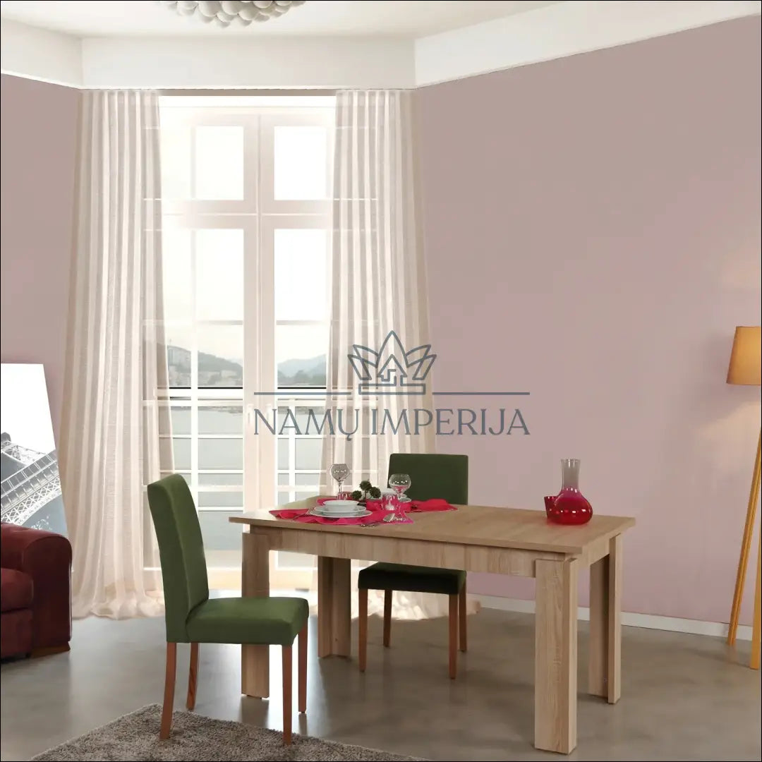 Prailginamas valgomojo stalas VI586 - €221 Save 65% color-ruda, material-mediena, over-200, pazeistas, pazeisti