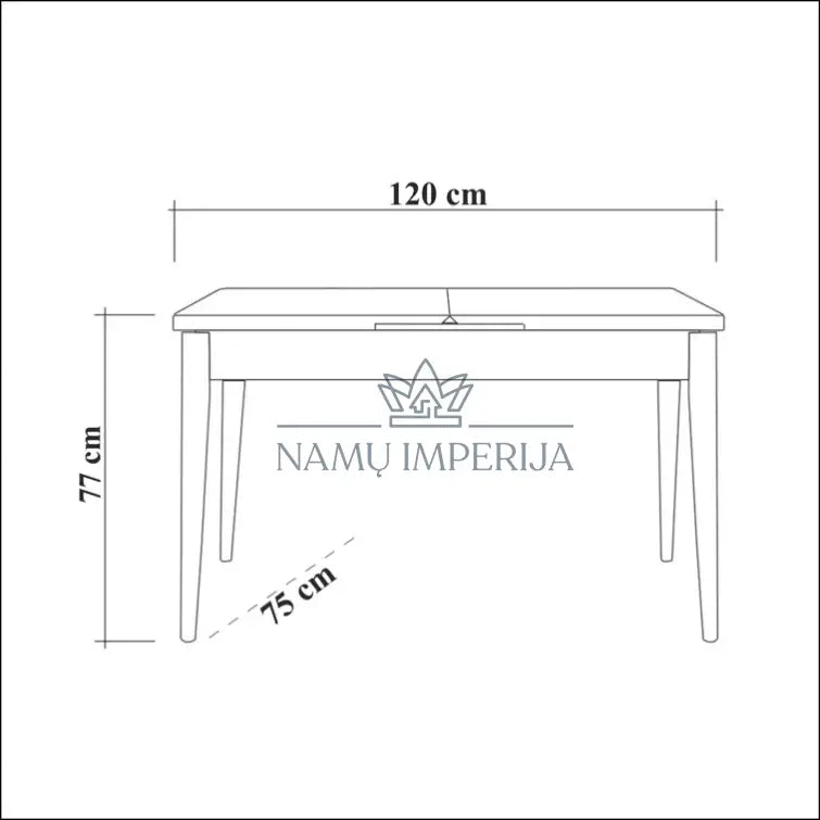 Prailginamas valgomojo stalas VI784 - €99 Save 70% 50-100, __label:Pristatymas 1-2 d.d., color-ruda,