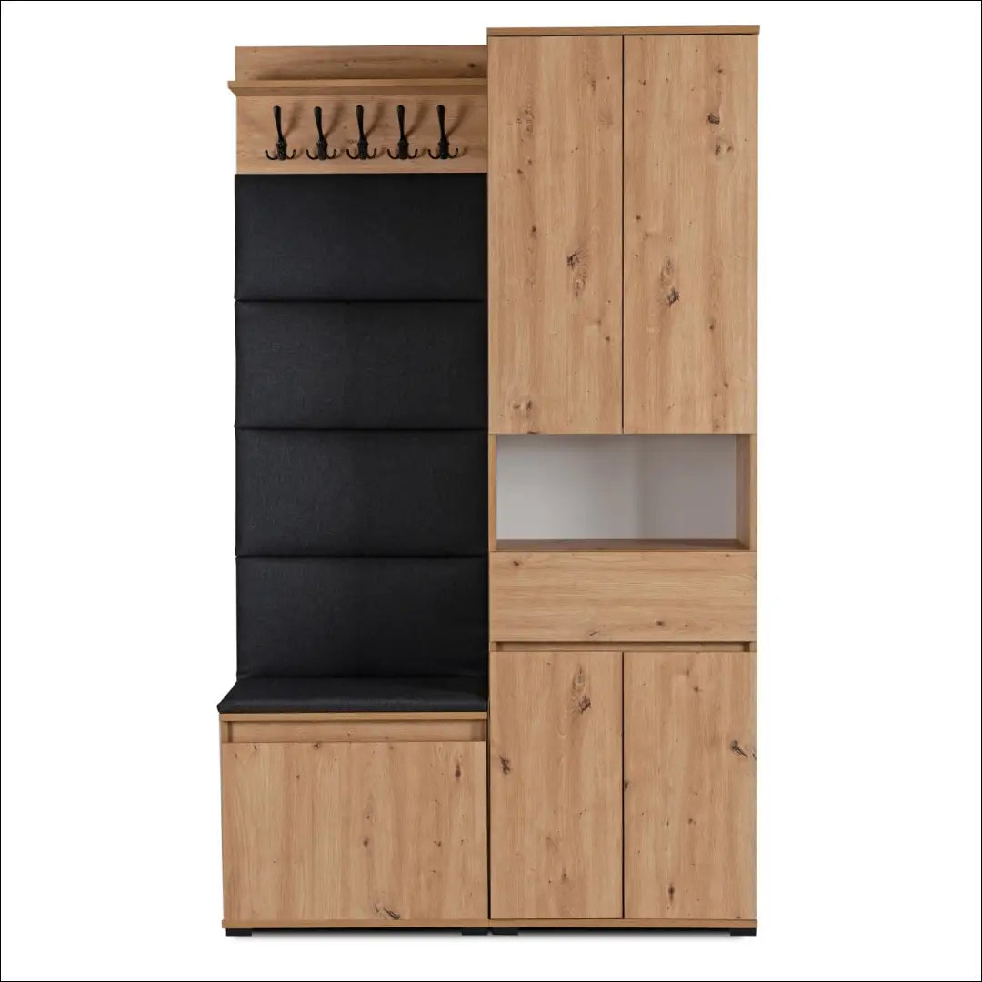 Prieškambario baldų komplektas iš medžio drožlių plokštės ąžuolo spalvos / grafito 120 cm TE1200 - €493 Save 15%