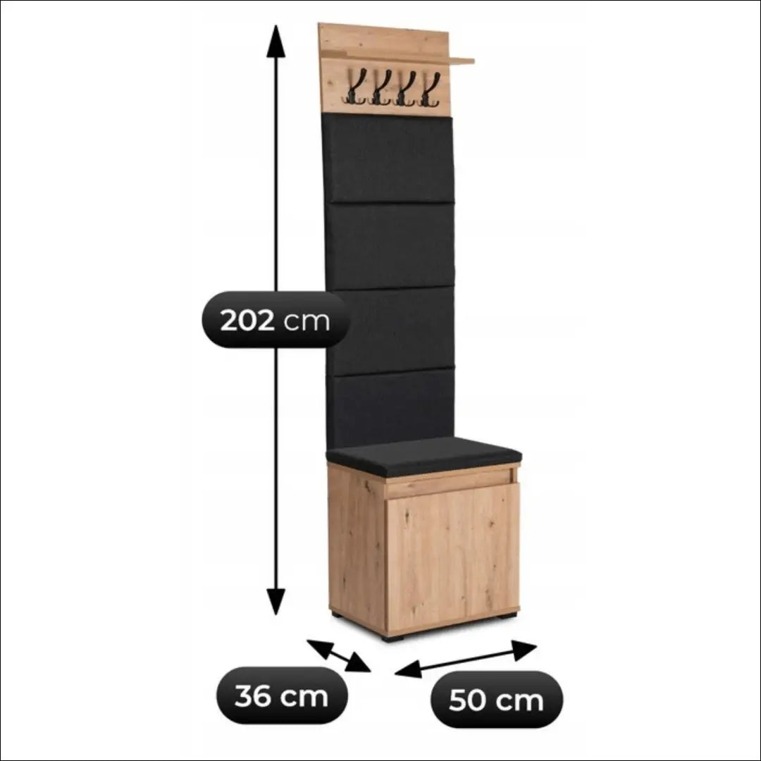 Prieškambario baldų komplektas iš medžio drožlių plokštės ąžuolo spalvos / grafito 50 cm TE1203 - €247 Save 15%