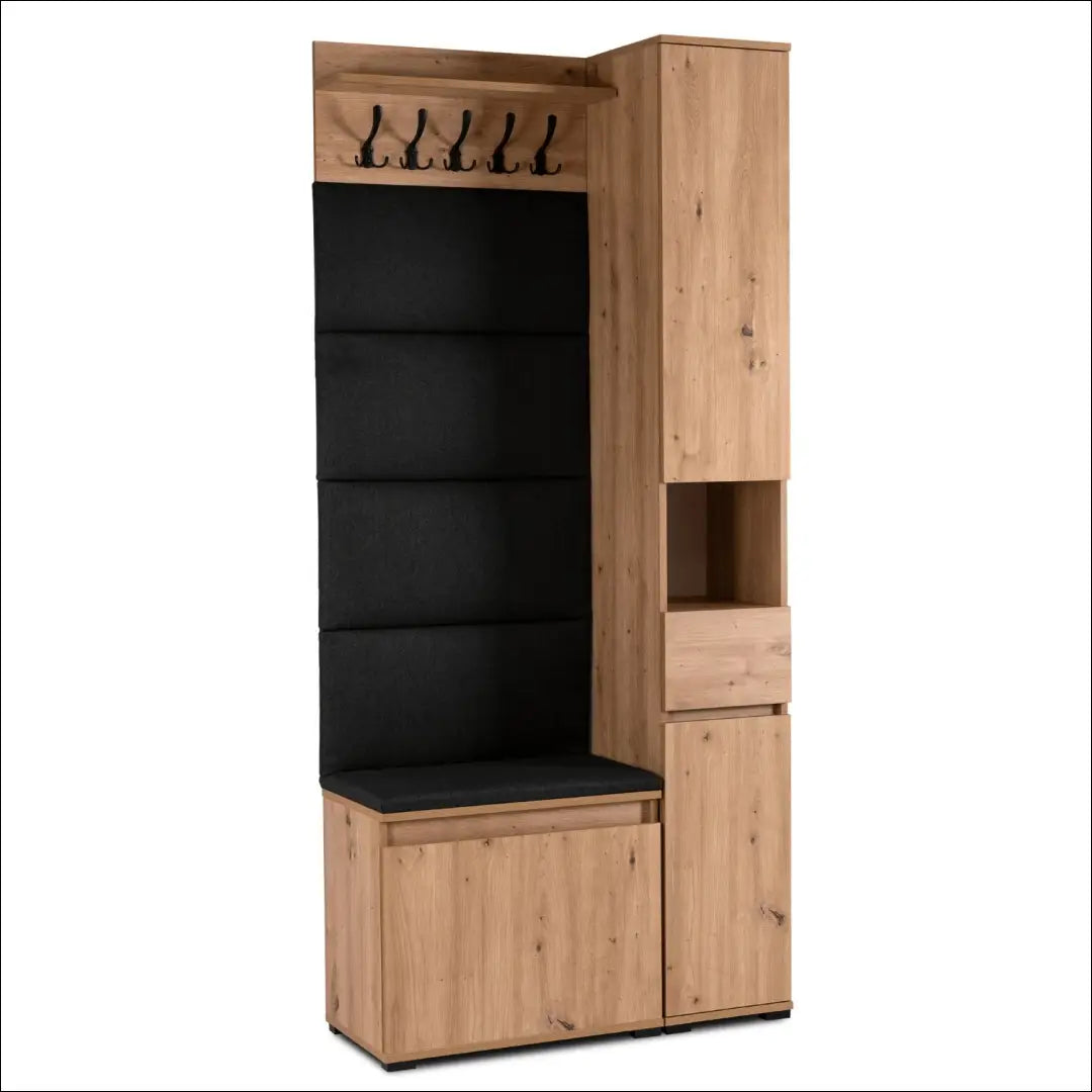 Prieškambario baldų komplektas iš medžio drožlių plokštės ąžuolo spalvos / grafito 90 cm TE1198 - €375 Save 15%