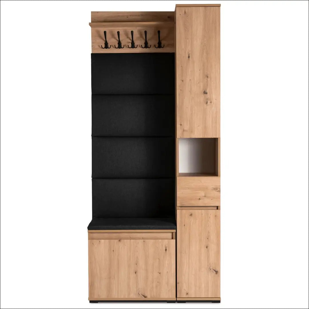Prieškambario baldų komplektas iš medžio drožlių plokštės ąžuolo spalvos / grafito 90 cm TE1198 - €375 Save 15%