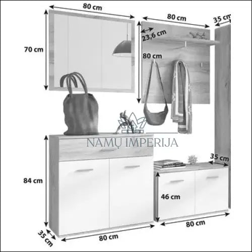 Prieškambario komplektas (4 dalys) KI1374 - €190 Save 50% 100-200, __label:Pristatymas 1-2 d.d., batu-lentyna,