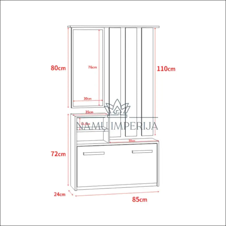 Prieškambario komplektas KI1005 - €95 Save 55% 50-100, __label:Pristatymas 1-2 d.d., color-juoda, material-mediena,