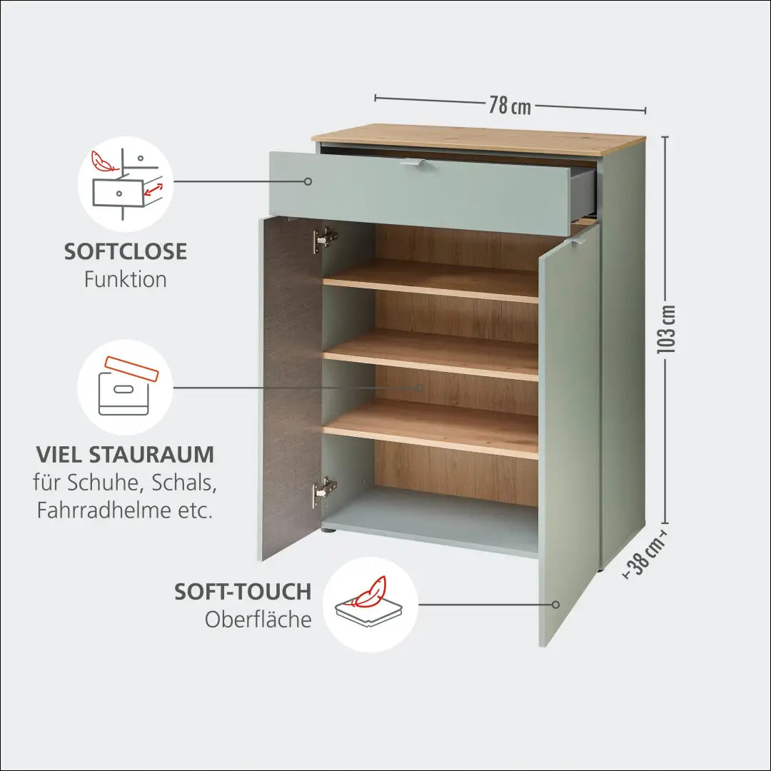 Prieškambario komplektas KI1678 - €595 Save 65% __label:Pristatymas 1-2 d.d., color-ruda, color-zalia, material-mdf,