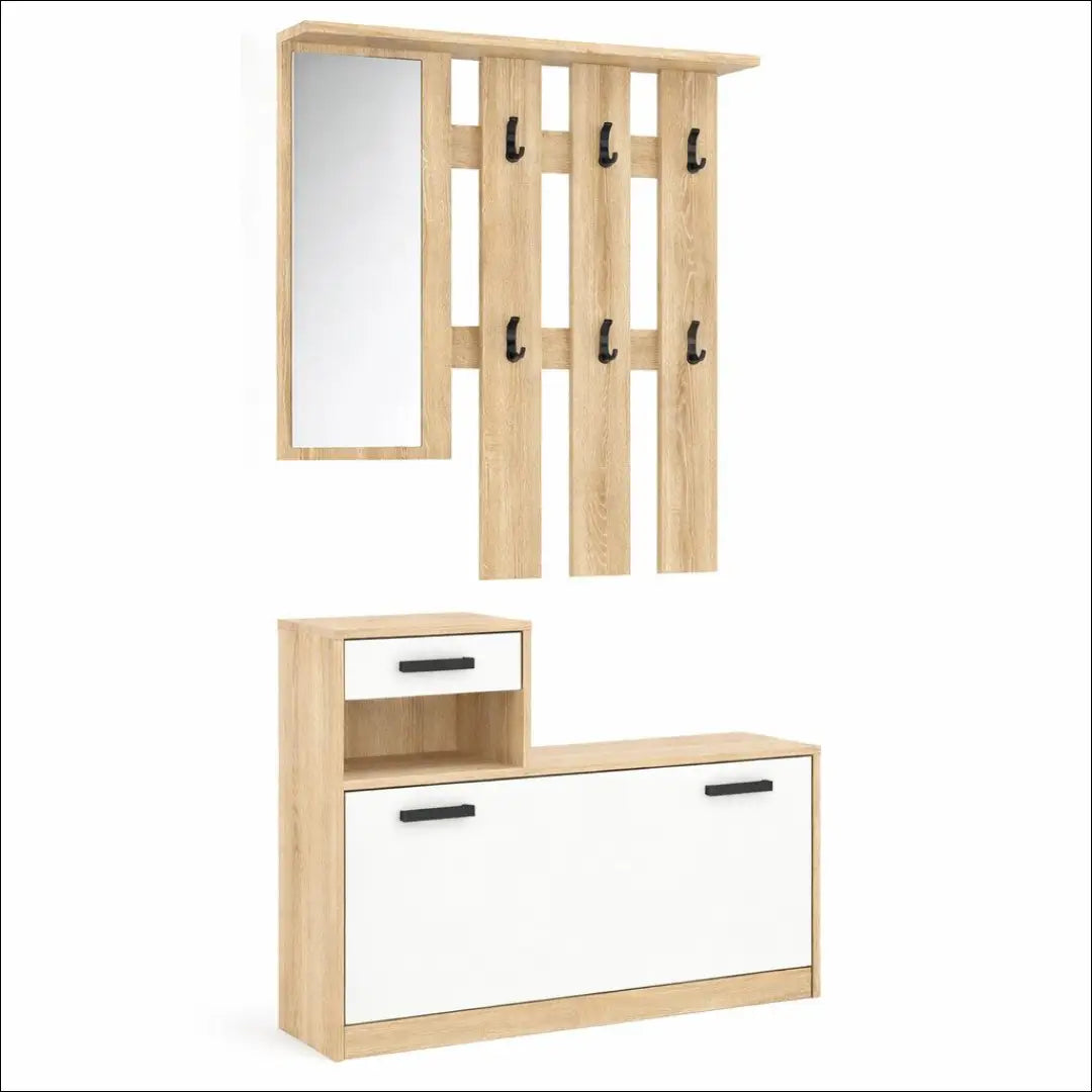 Prieškambario komplektas KI1809 - €110 Save 65% 100-200, __label:Pristatymas 1-2 d.d., color-balta, color-ruda,