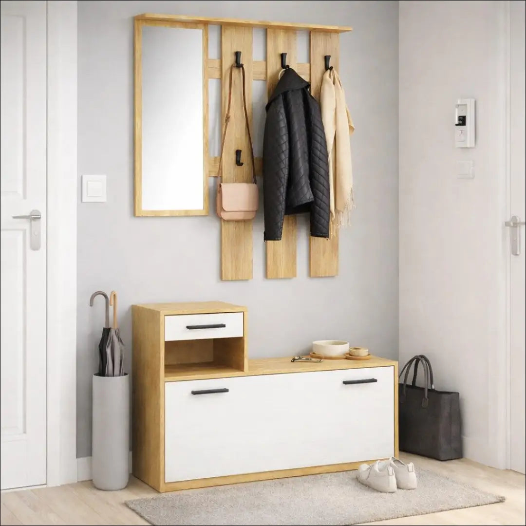 Prieškambario komplektas KI1809 - €110 Save 65% 100-200, __label:Pristatymas 1-2 d.d., color-balta, color-ruda,