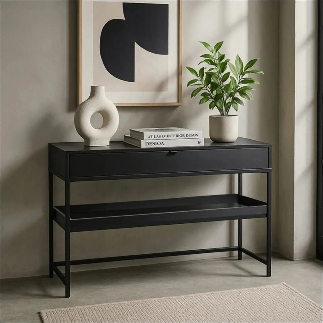 Prieškambario konsolė iš MDF juodos spalvos 100 cm TE1100 - €91 Save 15% 50-100, __label:Pristatymas 5-14 d.d., elite,