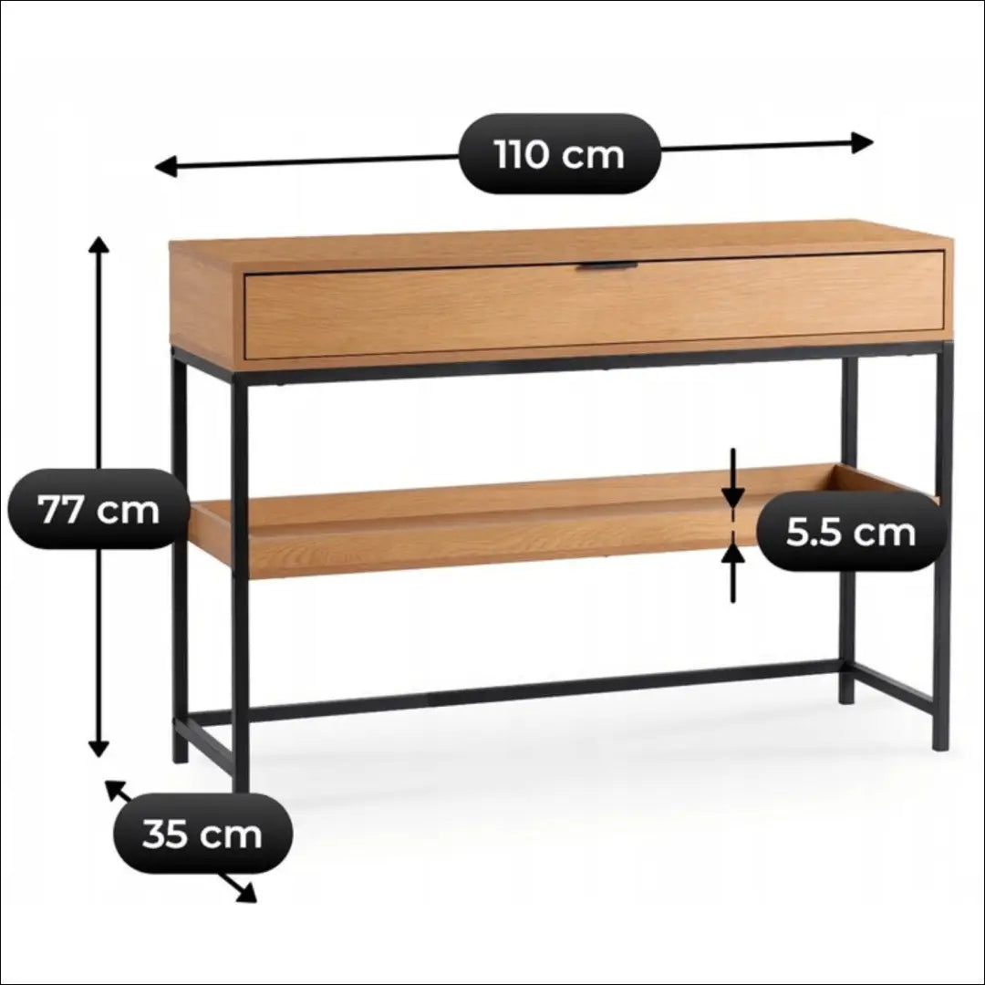 Prieškambario konsolė iš MDF juodos spalvos / ąžuolo 100 cm TE1099 - €91 Save 15% 50-100, __label:Pristatymas 5-14