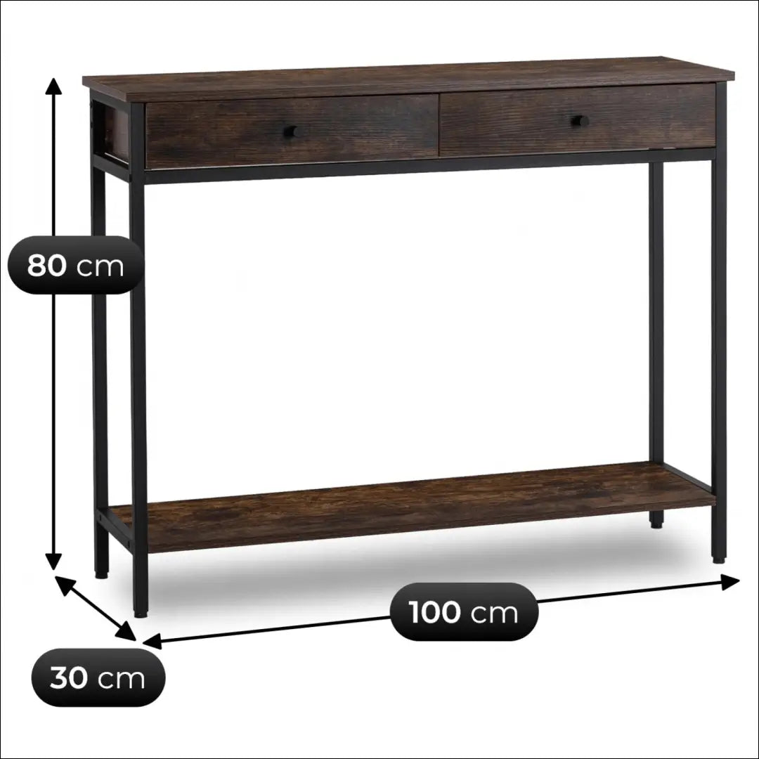 Prieškambario konsolė su stalčiais iš MDF juodos spalvos / ąžuolo 100 cm TE1101 - €68 Save 15% 50-100,
