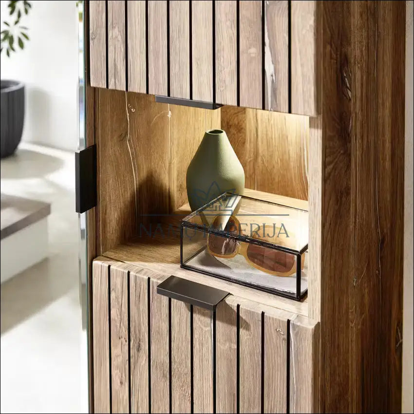 Prieškambario spinta KI1220 - €203 Save 55% __label:Pristatymas 1-2 d.d., color-ruda, material-mdf, material-stiklas,