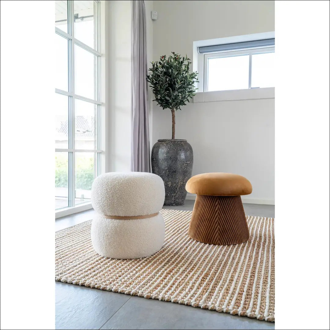Pufas aksomas ochra ø41x39 cm RD290 - €73 Save 15% 50-100, __label:Pristatymas 5-14 d.d., nordic, Ocher, Poufs €50