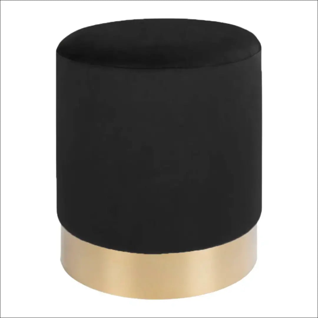 Pufas aksominis juodas žalvario spalvos pagrindas ø34x43 cm RD299 - €48 Save 15% 25-50, __label:Pristatymas 5-14 d.d.,